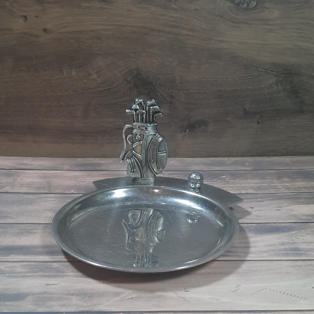 Silver Golf Themed Coin Tray - Picture 2 of 5